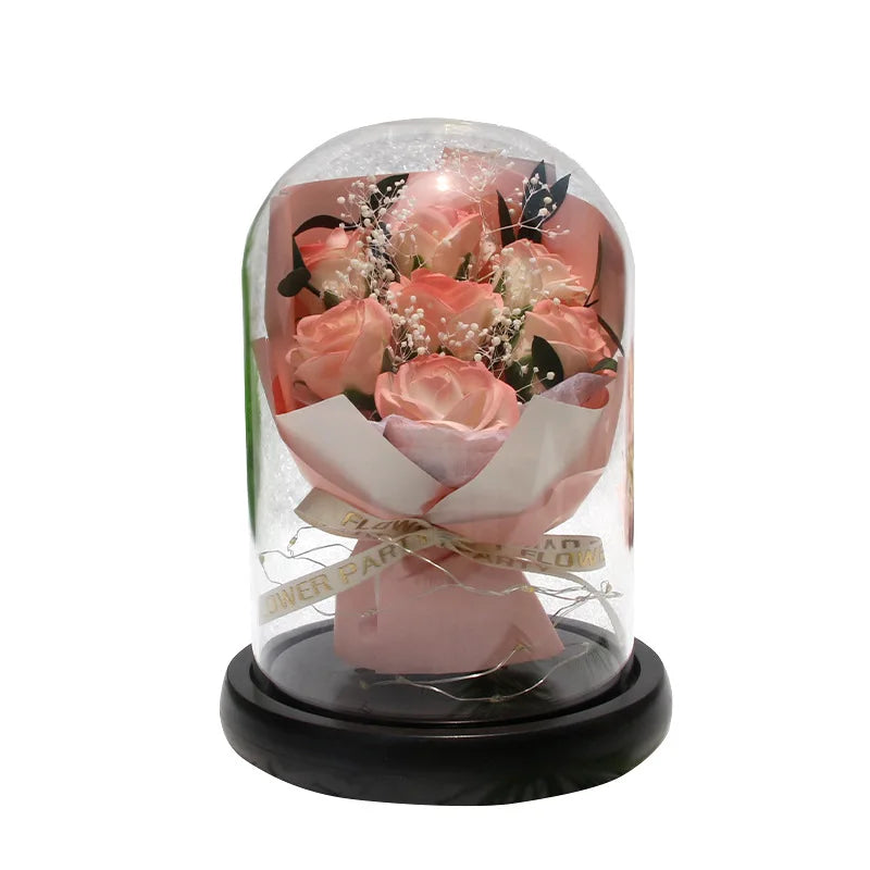 7Roses head Glass box