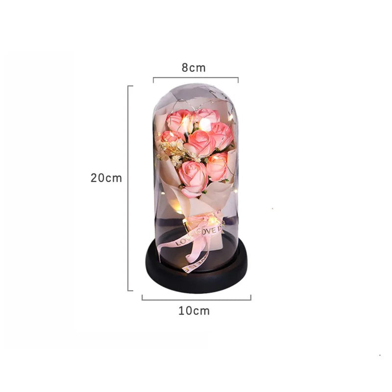 Rose Eternal Life Flower Starry Sky Glass Cover