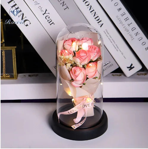 Rose Eternal Life Flower Starry Sky Glass Cover