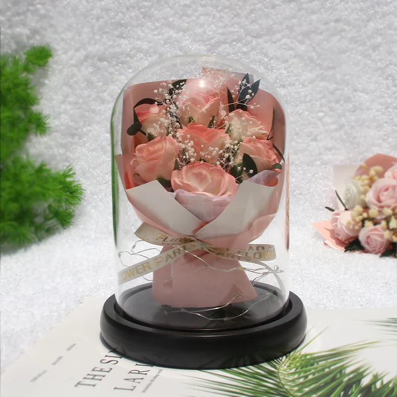 7Roses head Glass box