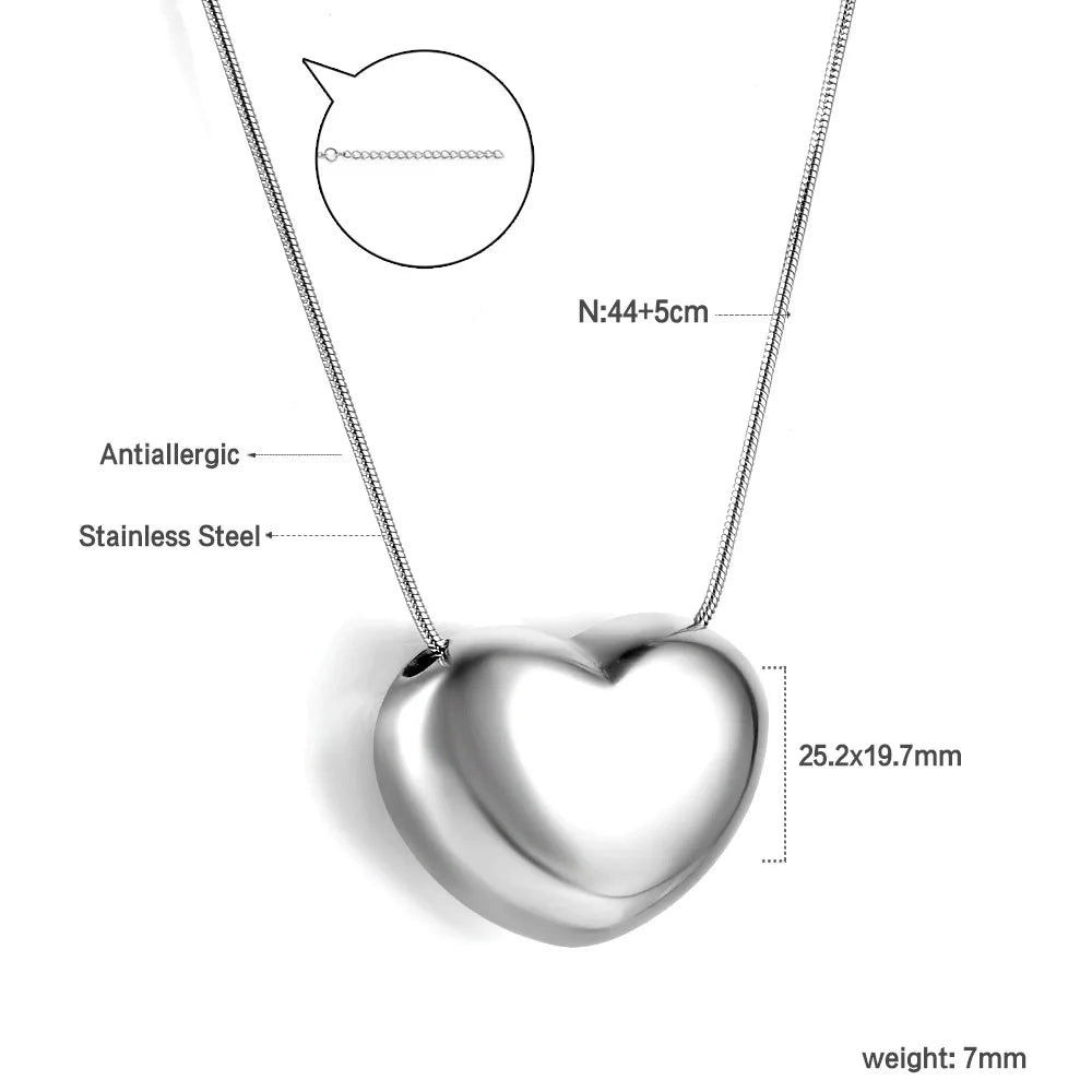 Stainless Steel Heart Pendant Necklace