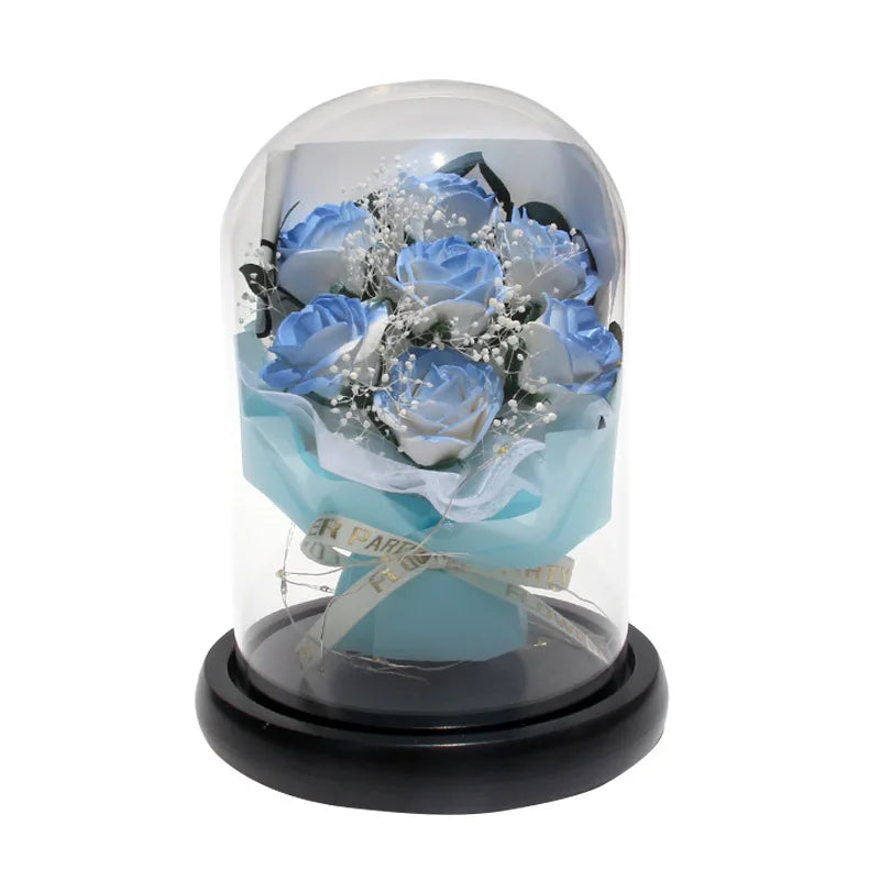 7Roses head Glass box