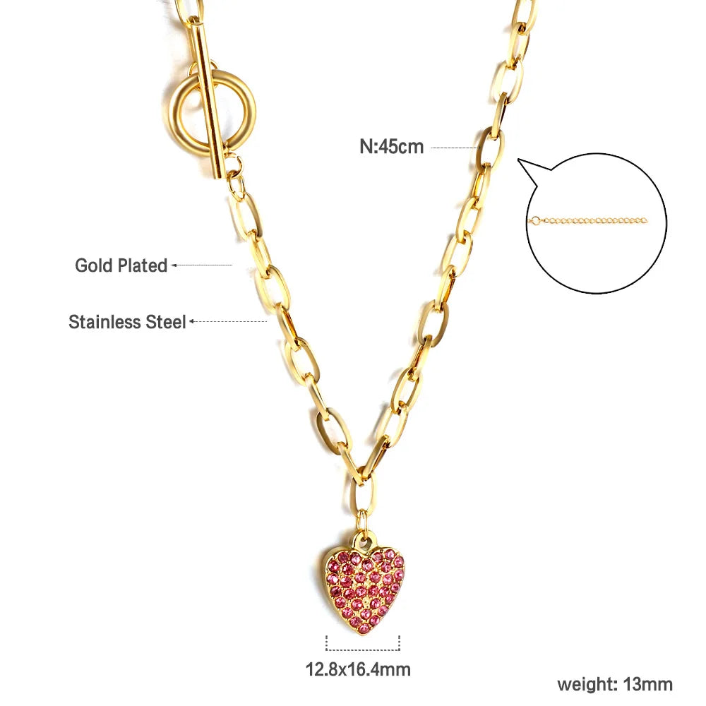 Stainless Steel Heart Pendant Necklace