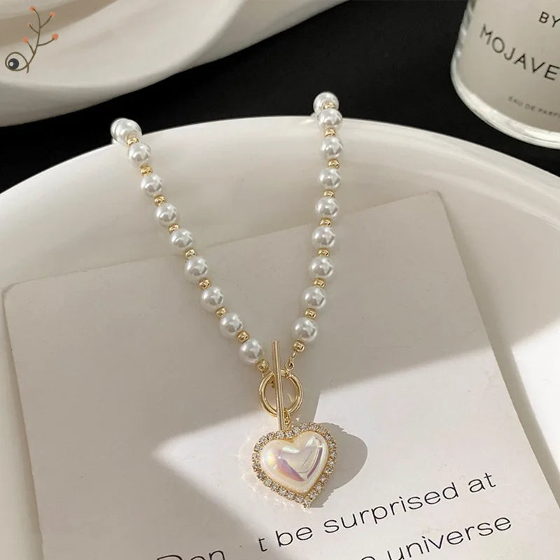 Pearl Heart Necklaces