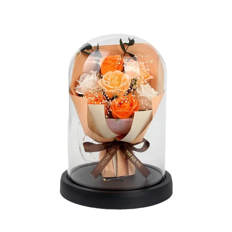 7Roses head Glass box