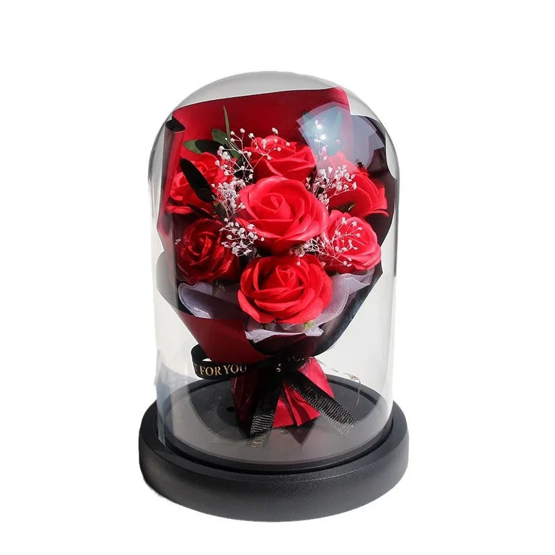 7Roses head Glass box