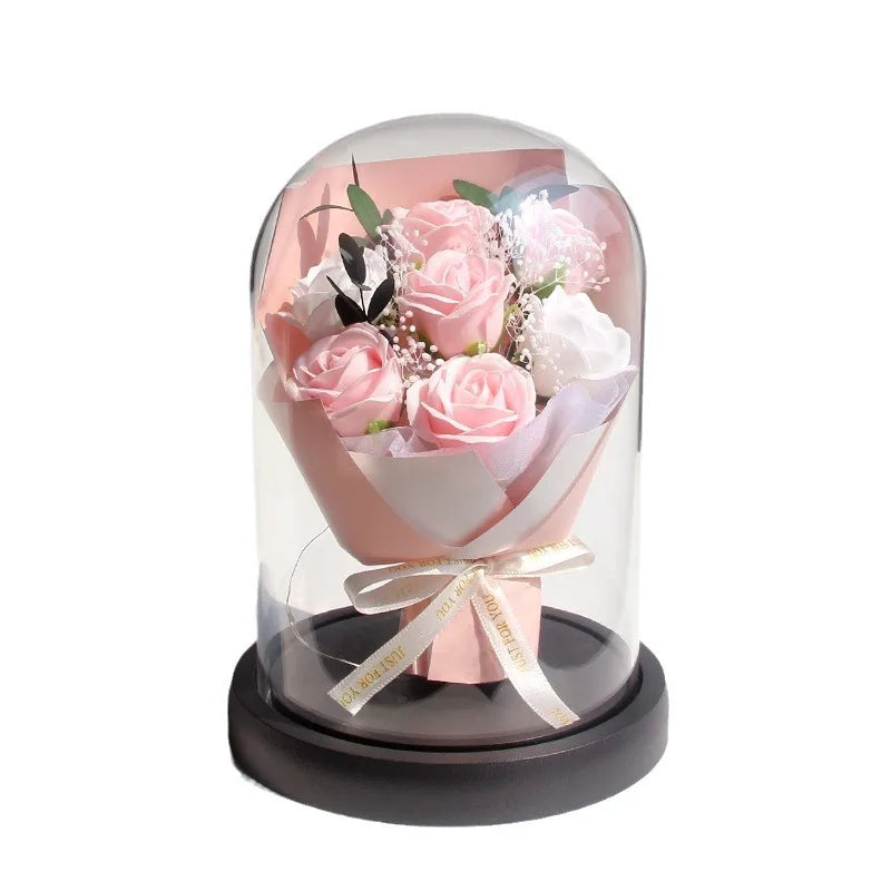 7Roses head Glass box