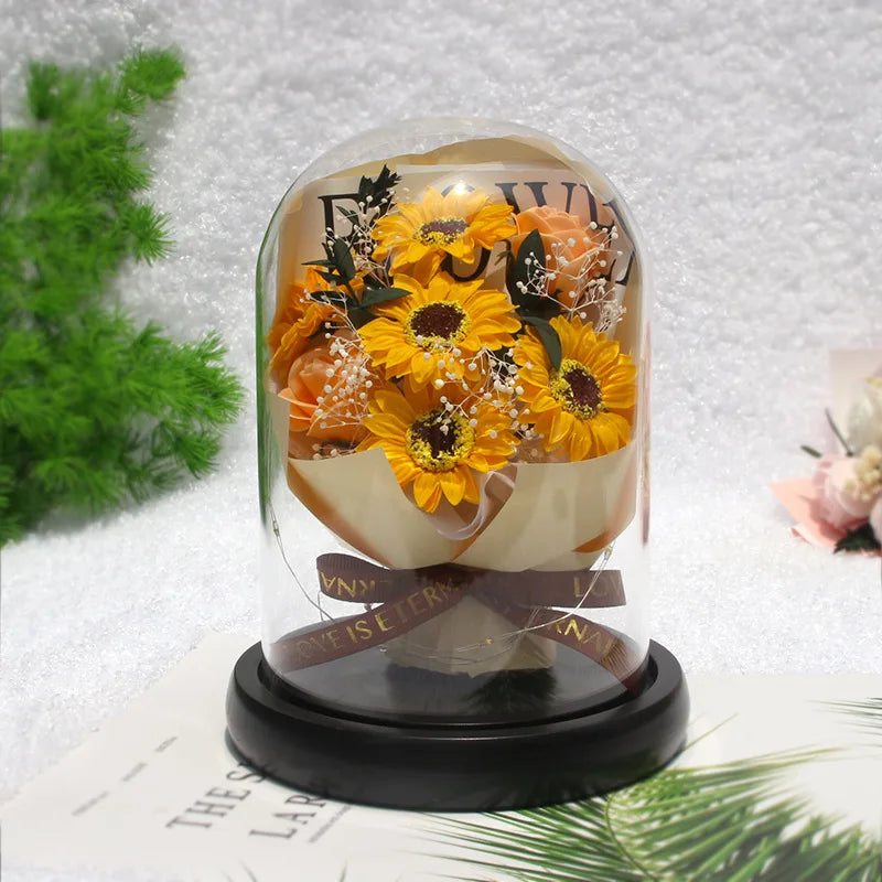 7Roses head Glass box