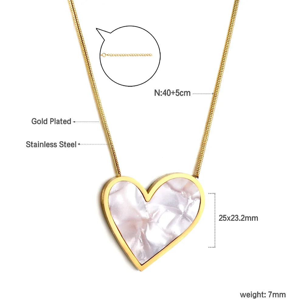 Stainless Steel Heart Pendant Necklace