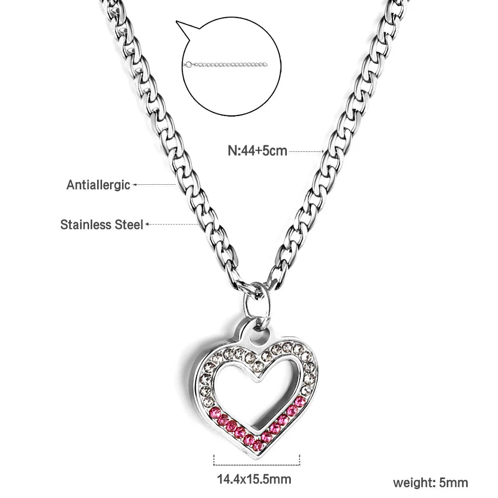 Stainless Steel Heart Pendant Necklace