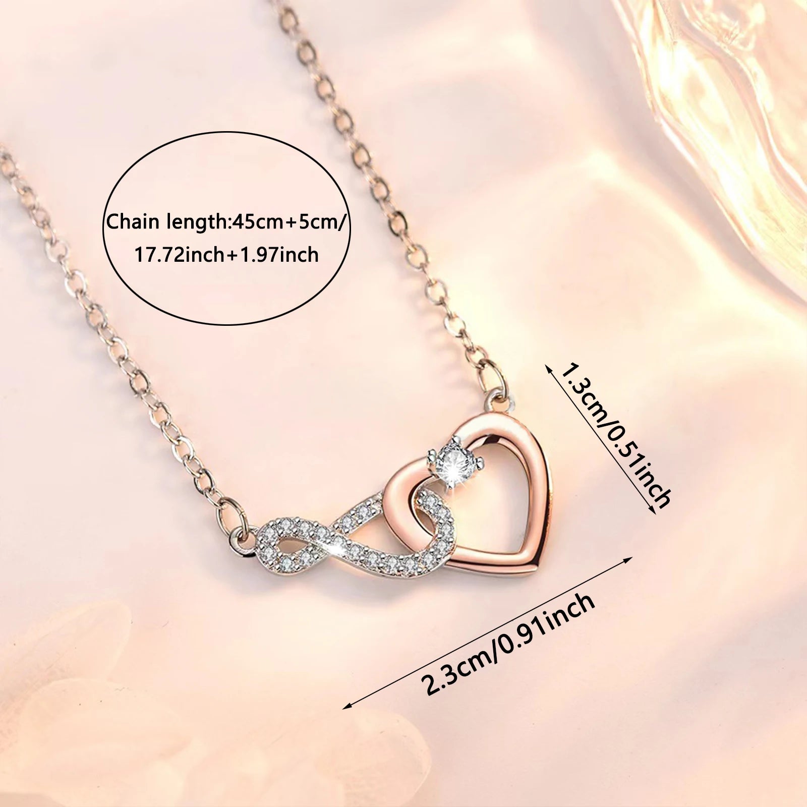 Elegant Infinity Heart Necklace