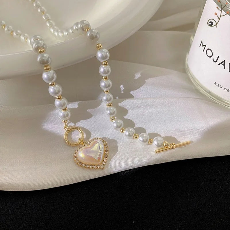 Pearl Heart Necklaces