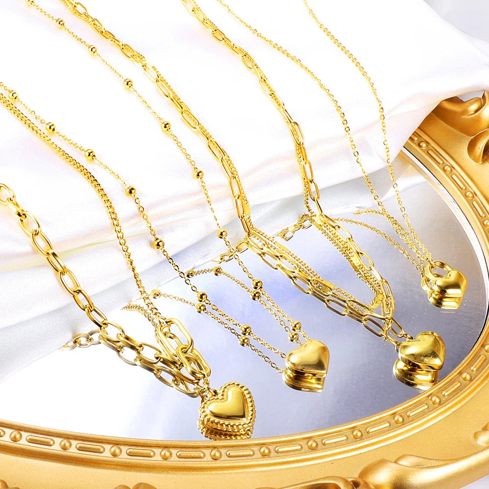 Stainless Steel Heart Pendant Necklace