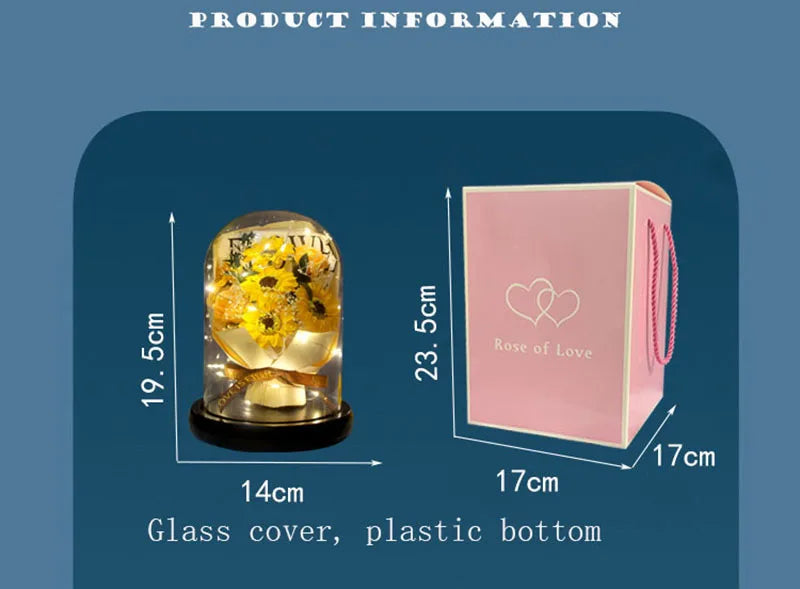 7Roses head Glass box