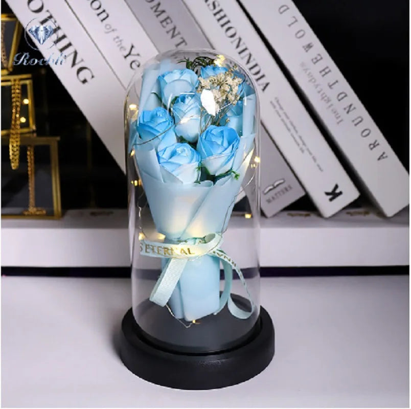 Rose Eternal Life Flower Starry Sky Glass Cover