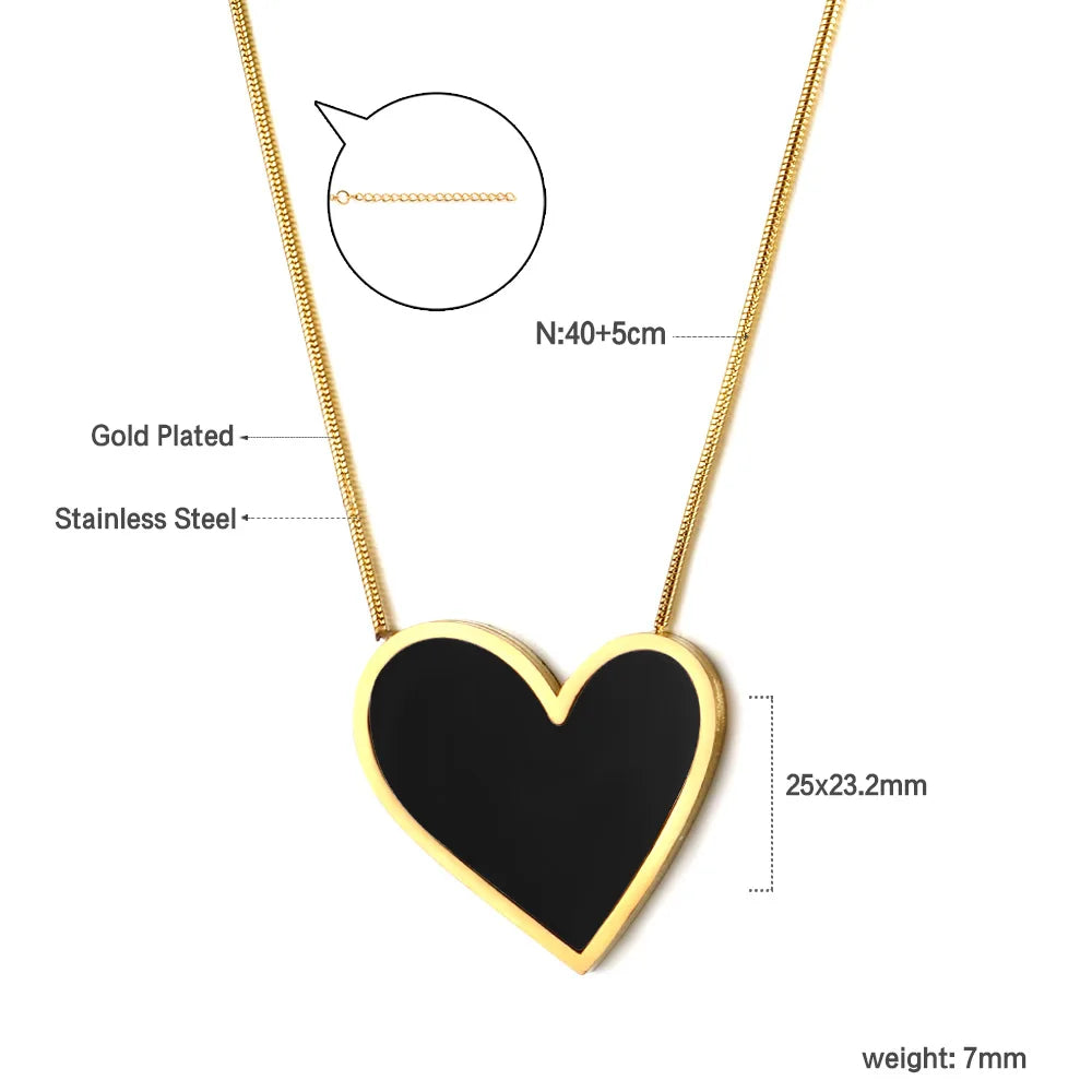 Stainless Steel Heart Pendant Necklace